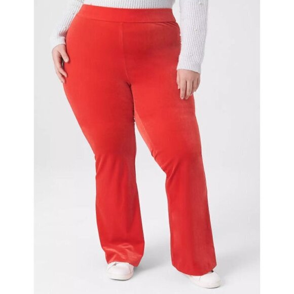 Lane Bryant Red Velvet Pull On Stretch Pants Size 20 Flare High Rise Holiday NWT - Picture 12 of 12